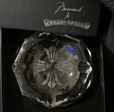 RARE! Baccarat Chrome Hearts Chromhearts Cross Crystal Glass Ashtray Paperweight