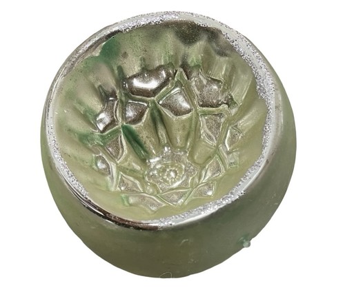 Shiny Brite 3" Weihnachtsschmuck Set 12 Indents Schablone Glimmer Streifen 1940er MCM - Bild 9 von 19