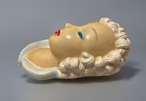 DE COLECCIÓN PINTADA A MANO ART DECO TIZA MUJER CABEZA 3D CARA PARED PLACA DECORACIÓN - Imagen 5 de 8