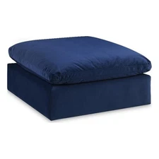 Meridian Furniture Comfy Navy Velvet Ottoman