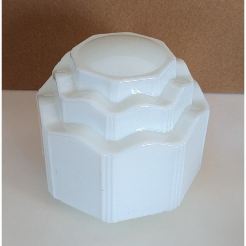 Vintage Art Deco Milk Glass Light Shade Skyscrapper Wedding Cake Pendant Shade - Picture 3 of 11