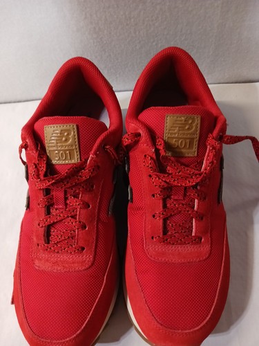 EUC New Balance 501 Classic Retro Ripple Sole Red/Navy Shoe MZ501WXA Size 10 - Picture 10 of 10