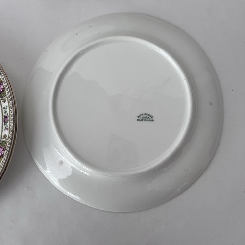 Vintage Pope Grosser Salat Dessert Teller 7,5" (4) China USA Rosa Grün Ist-Zustand - Bild 6 von 9