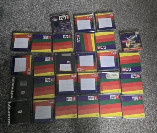 Large Bundle Zip 100/ 250 Disks- IOMEGA/ Verbatim- 100MB- Vintage Computing