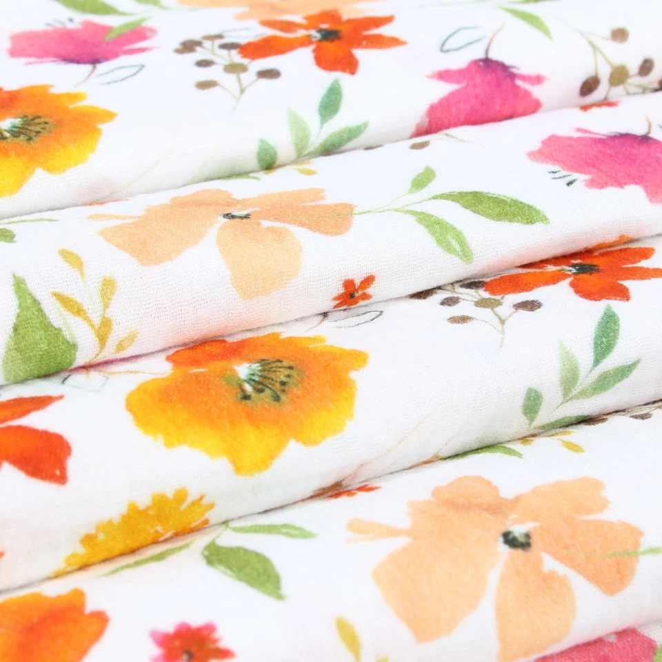 Stoff Meterware Blumen Paradies Musselin Baby Kind Bekelidung Pucken Kuscheltuch - Bild 4 von 4