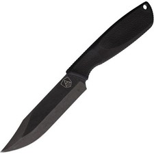 Ontario Spec Plus Alpha Survival Black Textured Rubber Handle Fixed Knife - 9710