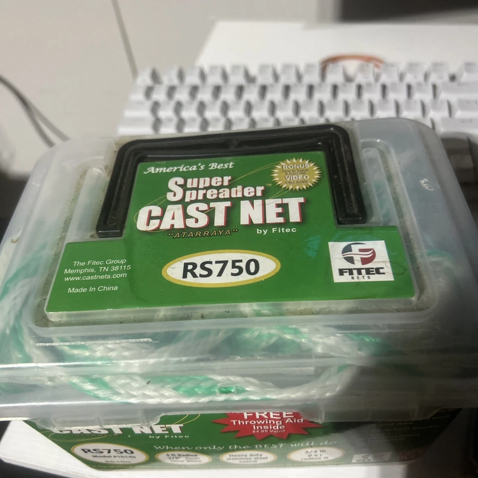 Red fundida Fitec Super Spreader 4' radio 3/8" malla 3/4 lb 10140 RS750 mono peces Foto 2 de 4
