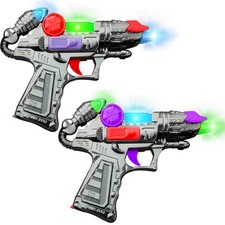 ArtCreativity Ranger Hand-Gun Toy Set with Flashing Lights Sounds, 2 Cool