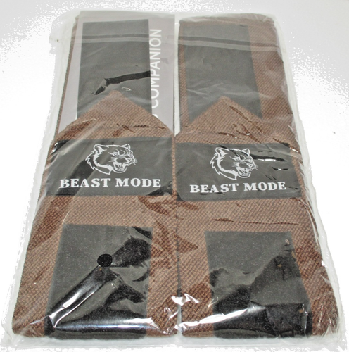 TECEUM "BROWN" Weightlifting 18" Wrist Wraps with Thumb Loop – "BEAST MODE" - Picture 1 of 2