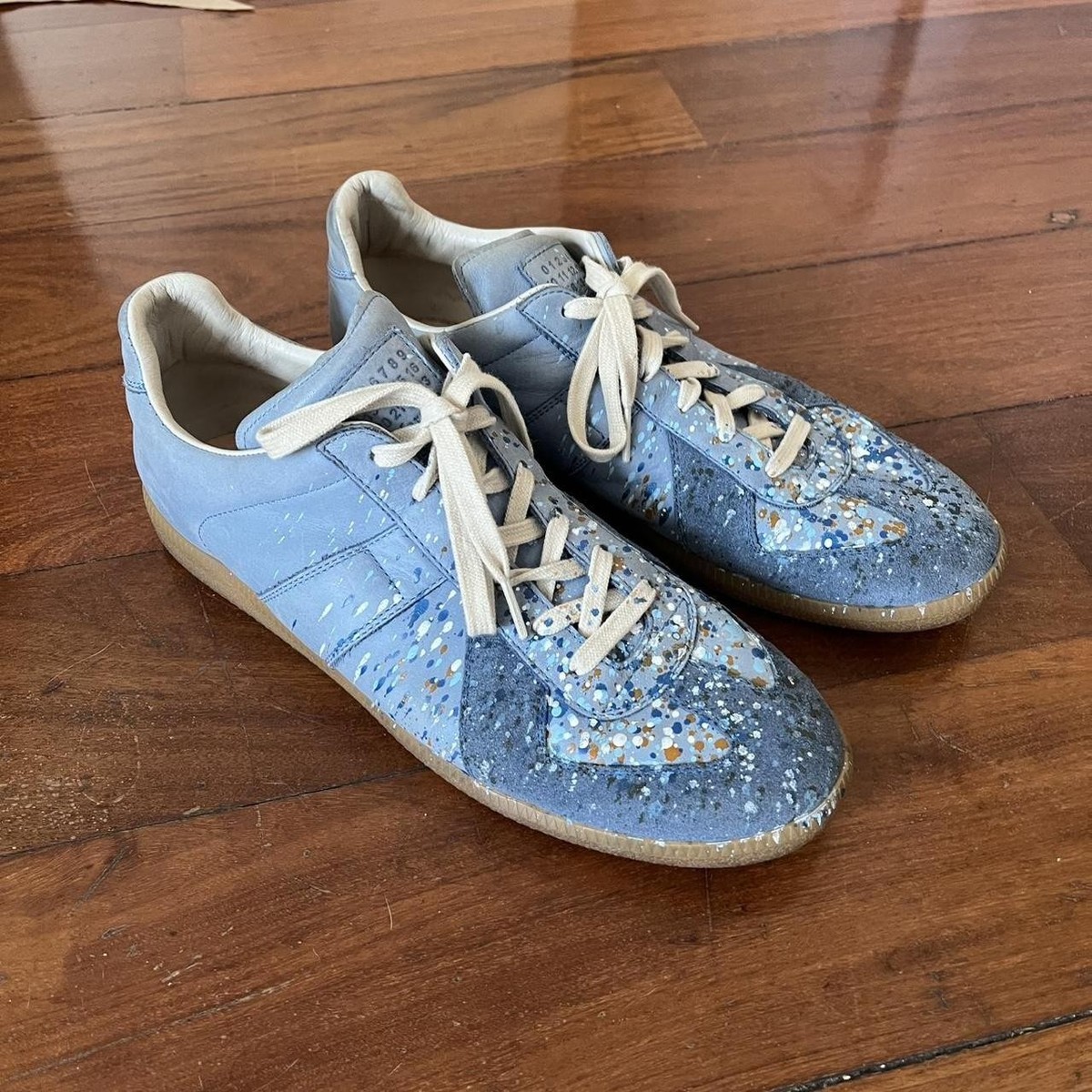 hayato18 マルジェラ Maison Margiela GAT Sneakers Men Blue Paint Splatter 11 44
