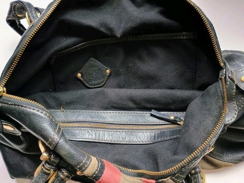 Vintage Juicy Couture schwarz Leder Umhängetasche Hobo Handtasche mit Hardware Y2K 2000er - Bild 5 von 6