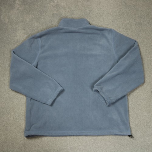 Croft & Barrow 1/4 Zip Fleece Pullover Cinch Hem Mock Neck Blueish Gray L - Picture 9 of 24