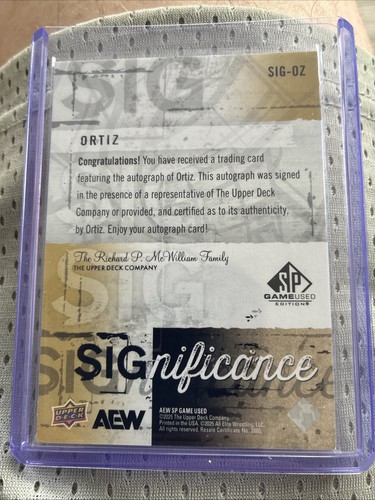 2025 SP Game Used AEW SIGnificance Ortiz Autograph Auto - Picture 2 of 2