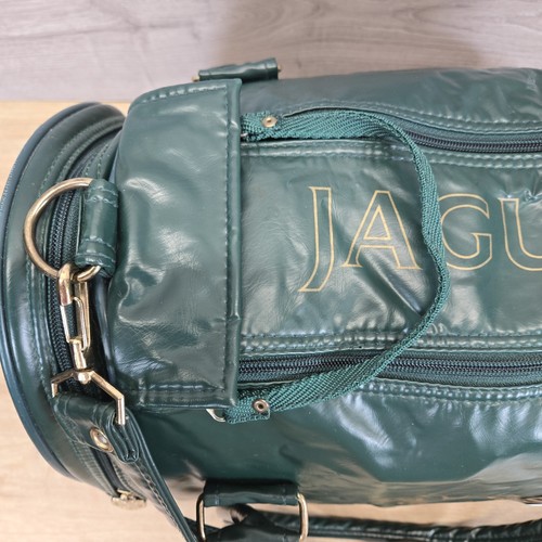 Vintage Jaguar Sports Holdall Bag Cars Racing Green Gold Logo Duffle Sports Gym - Picture 8 of 19