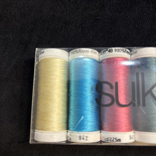 Lot 6 Sulky Thread Spools Rayon Variety Metallic Colors 250 Yards New Freeship! - Picture 2 of 8