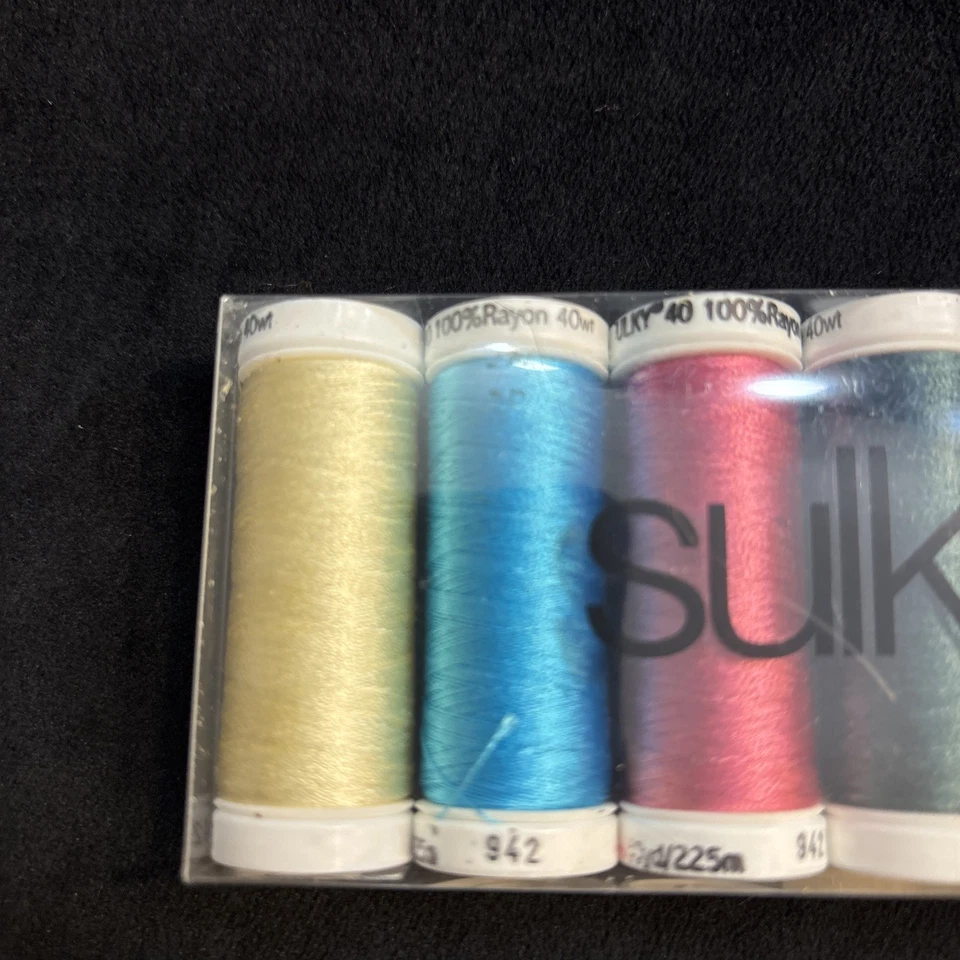 Lot 6 Sulky Thread Spools Rayon Variety Metallic Colors 250 Yards New Freeship! - Image 2 of 4