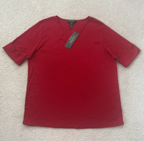 Maglietta donna Lauren Ralph Lauren manica corta barca rossa nuova con etichetta taglia 1X - Foto 3 di 10
