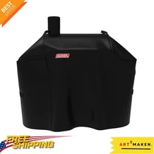 Durable 56.5-Inch Expert Grill Smoker Cover - Elegant Black & Weather-Resistant