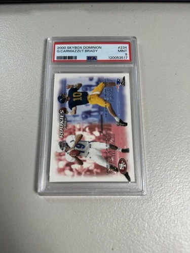 2000 Skybox Dominion Tom Brady Rookies Pairs RC PSA 9 #234 Giovanni Carmazzi
