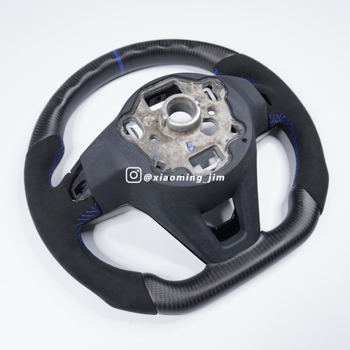 Real Carbon Fiber Steering Wheel Fit Volkswagen MK8 Golf 8 R GTI GTE 2020-2024 - Picture 4 of 6