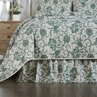 Bed Skirt Dorset Green Floral Farmhouse 39x76x16 Twin Dust Ruffle VHC Brands