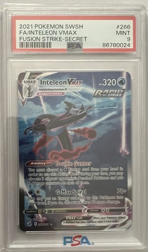 2021 Pokemon Sword & Shield Fusion Strike #266 Fa/Inteleon Vmax Secret PSA 9