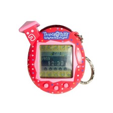 2004 Tamagotchi Connection V5 Familitchi Red Pink Working Virtual Pet Keychain