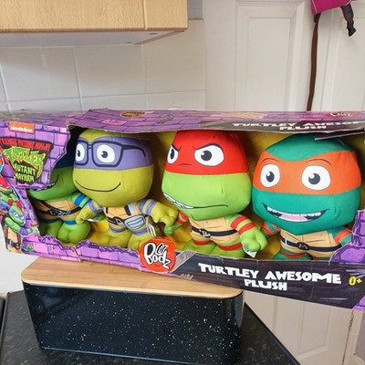 TMNT Plüsch Mutant Mayhem Film 8 Zoll Michelangelo Leonardo Raphael Donatello in Schachtel