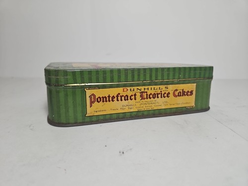 VINTAGE DUNHILLS ORIGINAL PONTEFRACT CAKES LICORICE ENGLAND ADVERTISING TIN - Picture 4 of 6