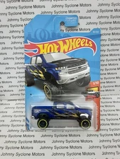 HOT WHEELS LIFTED 2019 CHEVROLET SILVERADO TRAIL BOSS LT 4X4 PICKUP TRUCK BLUE
