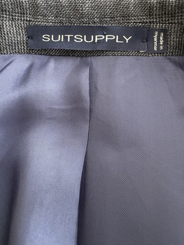 SuitSupply Lazio Jacket US Size 38S Gray Check Single Breasted Mens Wool Blazer - Picture 11 of 11