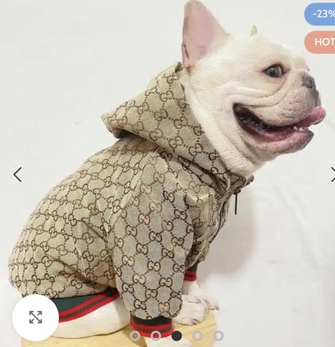 Chaqueta con Capucha Pucci Diseñador Inspirada en Perro Lujo Cremallera Rosa/Marrón Talla S-XL NUEVA - Imagen 12 de 33