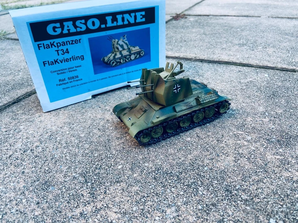 Char Russe T34/Flak Dca Capturé German Gaso line Modèle Rare - Photo 4/4