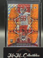 2022 Panini Mosaic Orange Reactive Prizm George Karlaftis #377 KC Chiefs Rookie