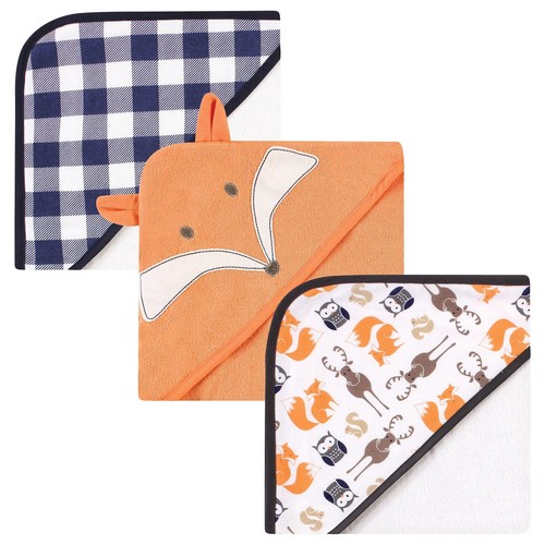 Unisex Baby Cotton Rich Hooded Towels, Fox, Size