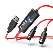 FORE MIDI to USB Interface Compatible with USB Type-A MIDI Cable with Input Outp