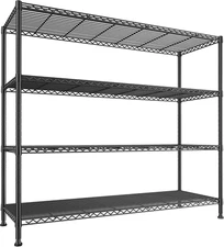 Storage Shelves 45.3''W Wire Shelving Unit 4 Tier Metal Shelves for Storage Rack