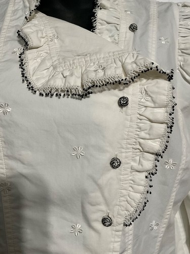 Blusa Ulla Johnson Lamont Mangas Abullonadas Bordado Adornado Floral Talla 4 - Imagen 2 de 7