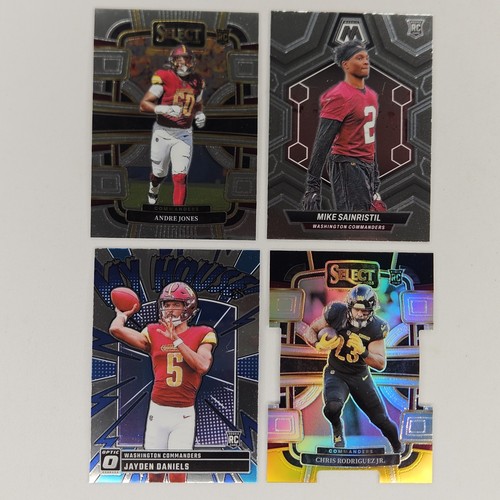 4 Commanders Rookies Jayden Daniels Optic My House RC + Rodriguez Black & Gold
