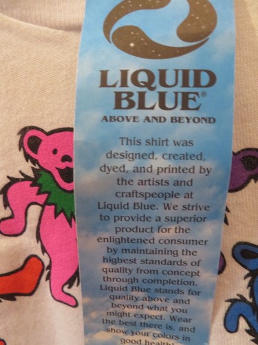 Rare VTG NEW Tags Liquid Blue Grateful Dead Shirt 1989 Dancing Bear Spiral Sz L - Picture 11 of 18