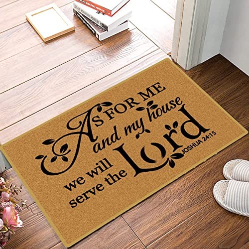 Alfombrilla de puerta entrada exterior, en cuanto a mí y mi casa serviremos a un señor - Imagen 3 de 7