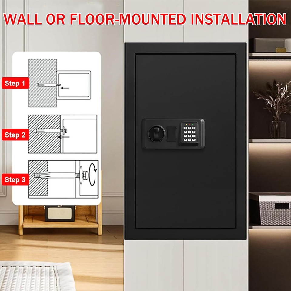 6.0 Cub Large Home Safes Water and Fireproof, Anti-Theft Fireproof Safe ...