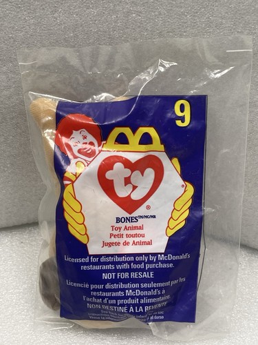 McDonald’s #9 Bones The Dog Ty Teenie Beanie Baby 1998 - Picture 2 of 2