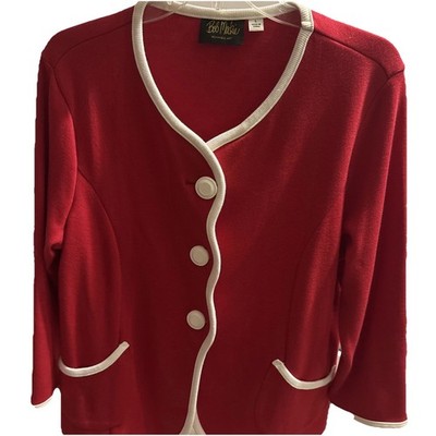 Bob Mackie Wearable Art Red Jacket Size Large Button Front