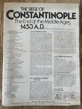 Simulations Publications SPI Siege Constantinople War Game 1978