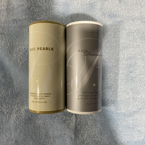 Avon (2) SELTENE DIAMANTEN und SELTENE PERLEN schimmerndes Körperpuder je 1,4 Unzen