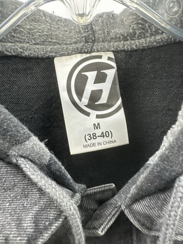 Herren mittelgrau Camouflage Totenkopf Jeansjacke Hoodie Sherpa gefüttert Streetwear - Bild 3 von 4
