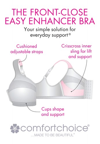 Comfort Choice Women's Plus Size Easy Enhancer Front-Close Wireless Bra - Picture 5 of 12