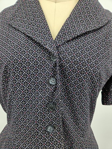 Vintage Town and Cottage Dress and Jacket Womens 14? 36in Waist Black Pink - Picture 8 of 11