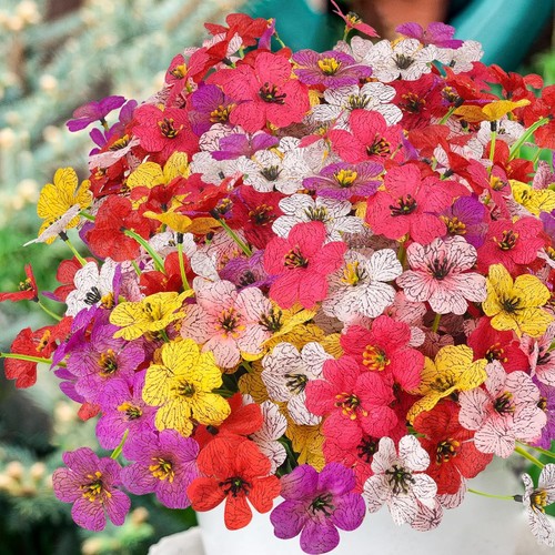 MACTING Spring Artificial Flowers Outdoor 6 Bundles Fake 6 PCS, Mix Color 1 - Picture 5 of 8